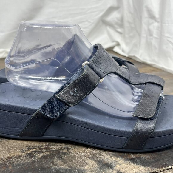 Vionic Ellie Wedge Sandal Womens 11 Navy Blue Orthotic Arch Walking Adjustable - Picture 6 of 10